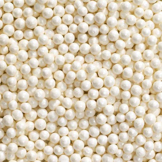 White Pearl Grande Nonpareils Sprinkles - 1.6 oz.