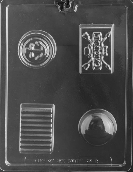 4 Shape Hipster Shave Bars mold ZM002, multi-cavity set with rectangle and circle bar forms; smooth flat faces.