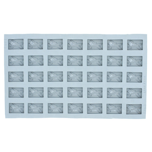 Full airplane rubber mint mold sheet with multiple cavities for travel-themed mints, chocolates, or fondant decorations