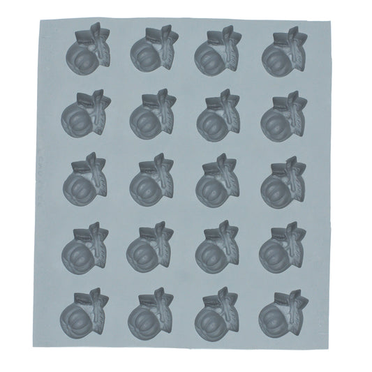 Full sheet of apple and leaf rubber mint molds ideal for autumn, harvest, or teacher appreciation treats