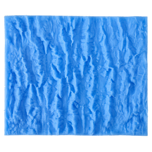 Blue silicone impression mat with bark texture pattern