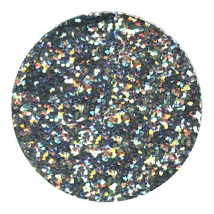 Black Magic Galaxy Glitter Dust color swatch showing dark black glitter with rainbow sparkle