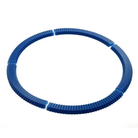 Blue silicone pie crust shield ring.