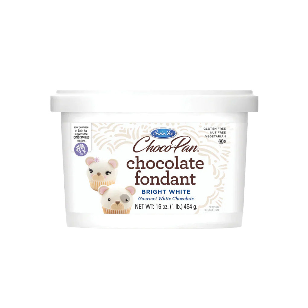 Bright White Fondant, Chocolate Flavored - 1 lb
