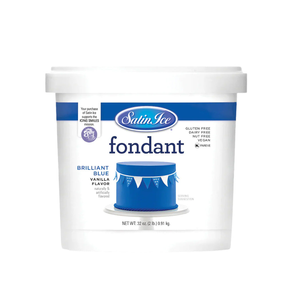 Brilliant Blue Fondant, Vanilla Flavored - 2 lb
