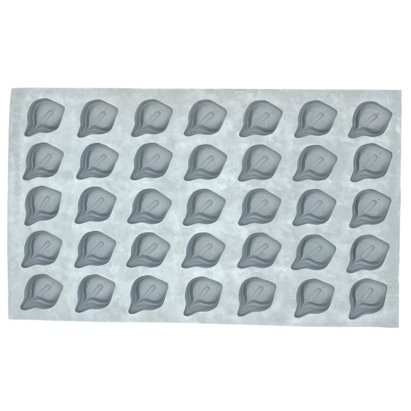 Full sheet of calla lily rubber mint mold featuring multiple flower-shaped cavities for candies or crafts
