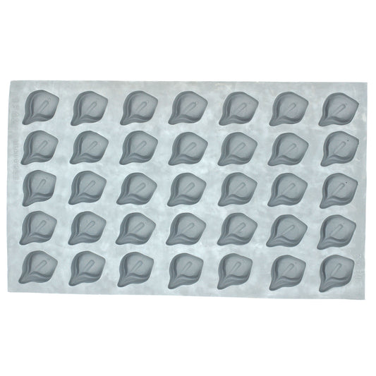 Full sheet of calla lily rubber mint mold featuring multiple flower-shaped cavities for candies or crafts