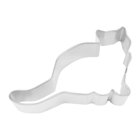 Cat kitten cookie cutter with a sleek feline shape, featuring pointed ears and a graceful tail.