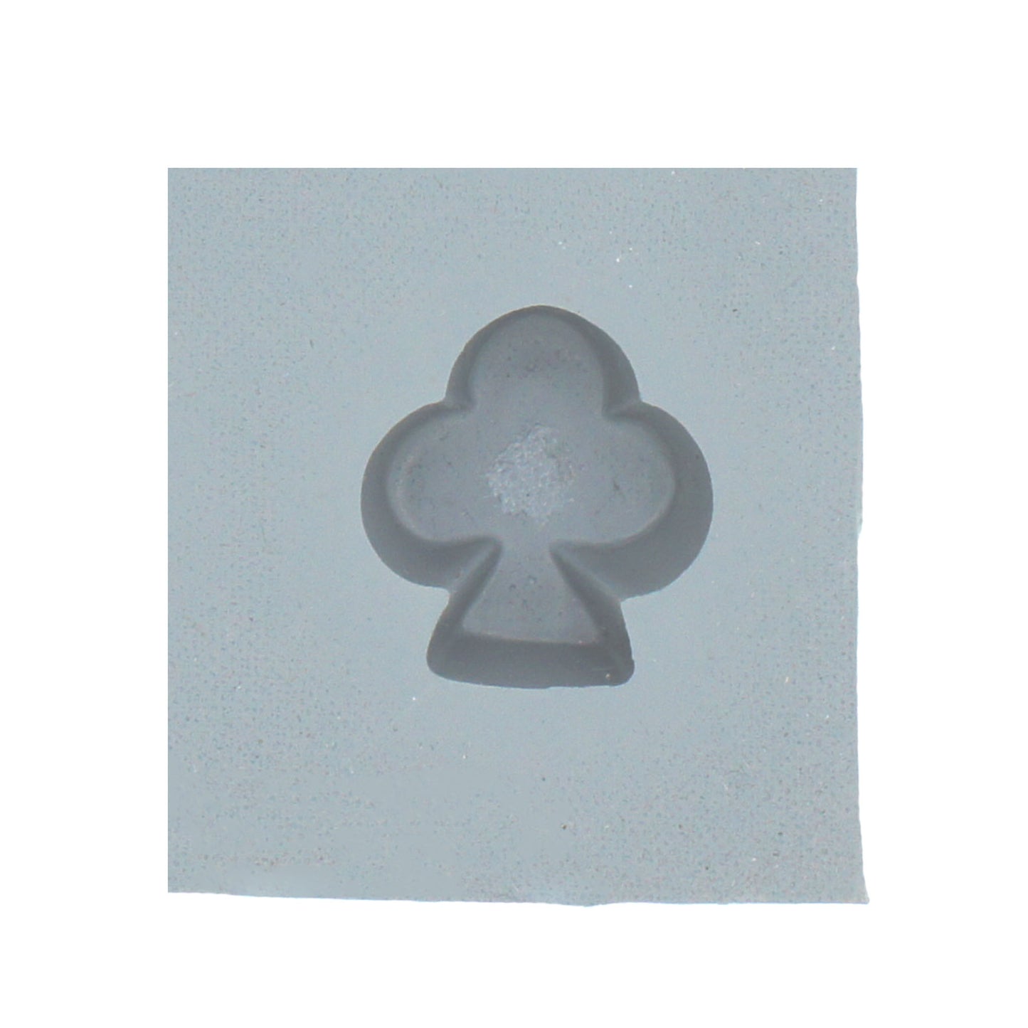 Single cavity of the Club Suit Rubber Mint Mold featuring a club-shaped design for themed candy making.