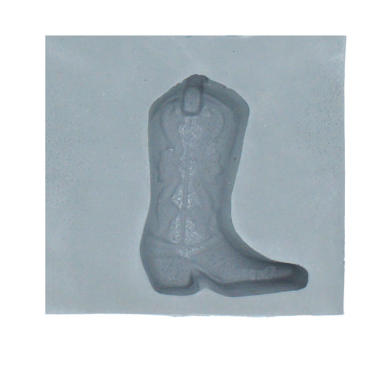 Close-up of cowboy boot rubber mint mold cavity with Western detailing, perfect for cream cheese mints or chocolate candies