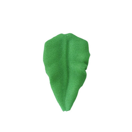 Dark green royal icing rose leaf decoration, 1.5 inches long, ideal for pairing with sugar flowers on cakes and cupcakes.