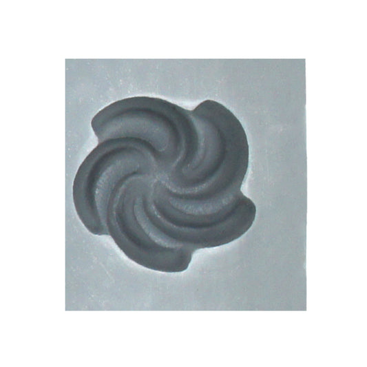 Close-up of a single cavity from the Fancy Swirl Deep Cavity Mint Mold, featuring a sculpted swirl design ideal for creating elegant mints or chocolates.