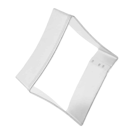 Side view of the diamond cookie cutter, showing its sturdy construction.