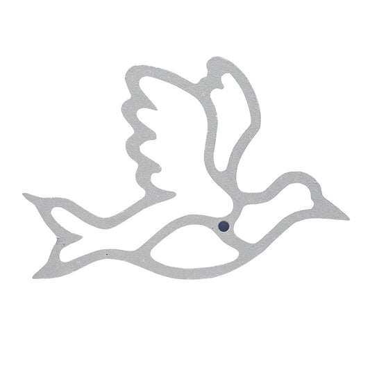 Side view of the dove-shaped Timbale mold - Highlighting the sleek design and durable cast aluminum construction of the mold.