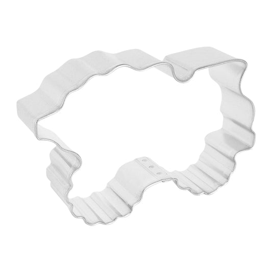 Angled side view of the dump truck cookie cutter, highlighting its sturdy construction.