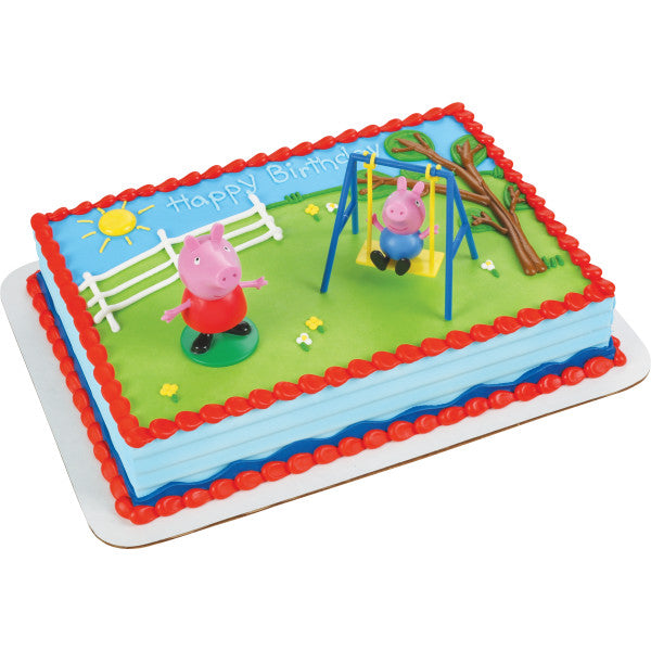Peppa Pig Cake Topper Swing Cake Topper Set