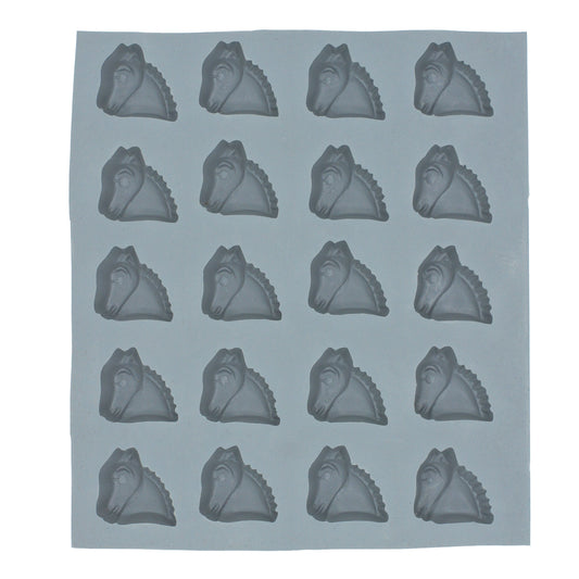 Full horse head rubber mint mold sheet featuring multiple cavities for cowboy party mints or chocolates