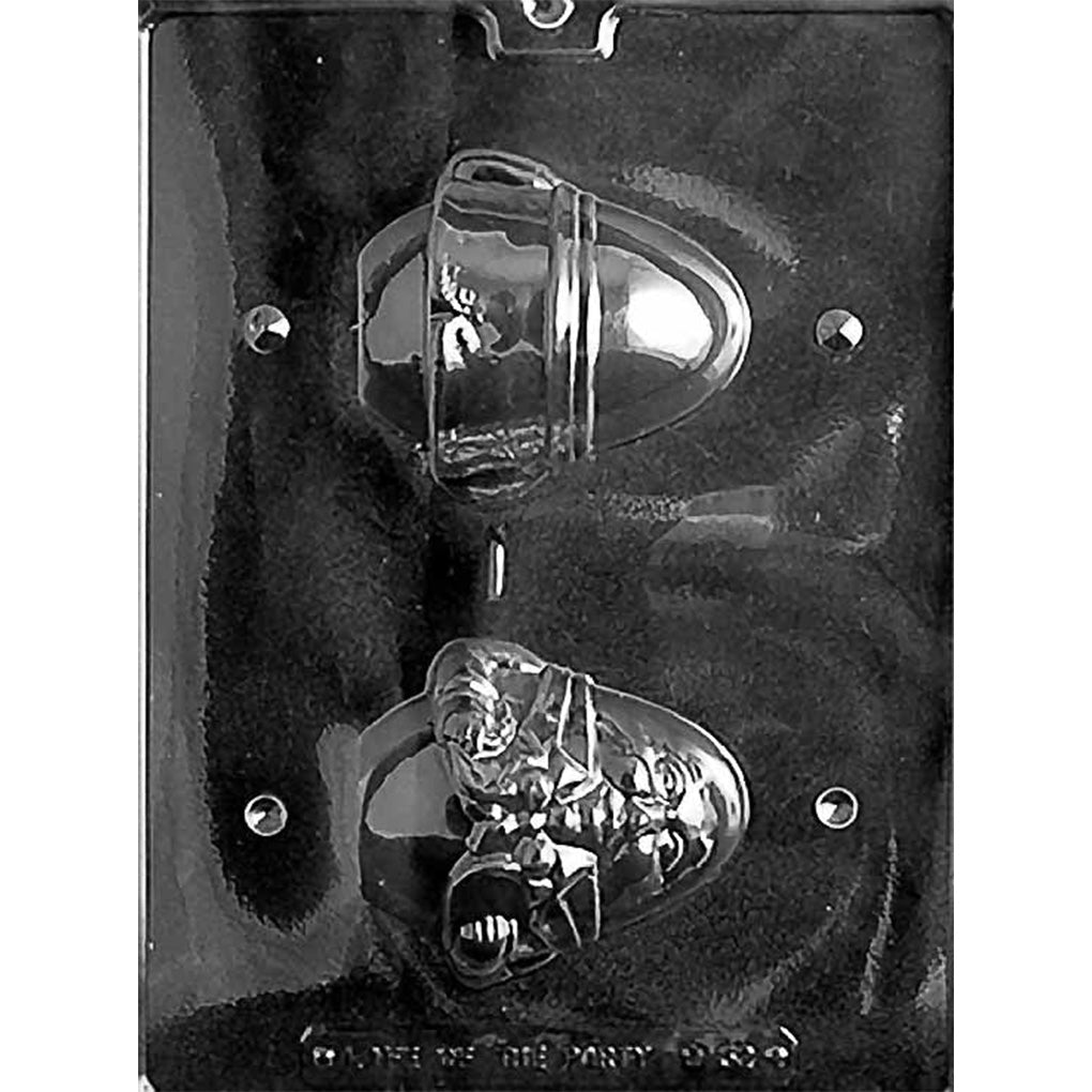 Humpty Dumpty 3D chocolate mold set showing the front and back egg-shaped character halves