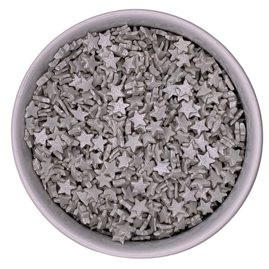 Silver Star Quins Sprinkles in a Bowl
