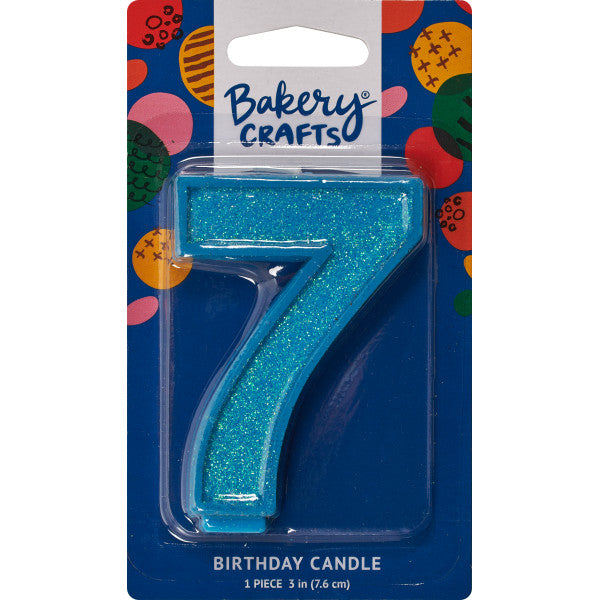 Super Glitter Number Candle #7 - 3"
