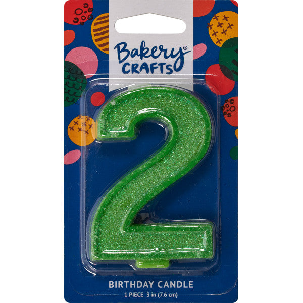 Super Glitter Number Candle #2 - 3"