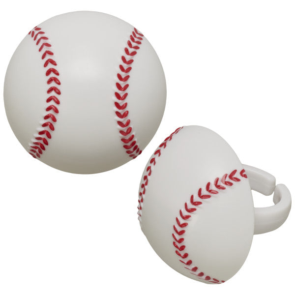 Baseball Cupcake Rings - 6 Pack