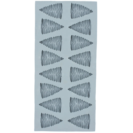 Full sheet of large Christmas tree molds with 16 cavities arranged in a vertical grid, ideal for seasonal confections
