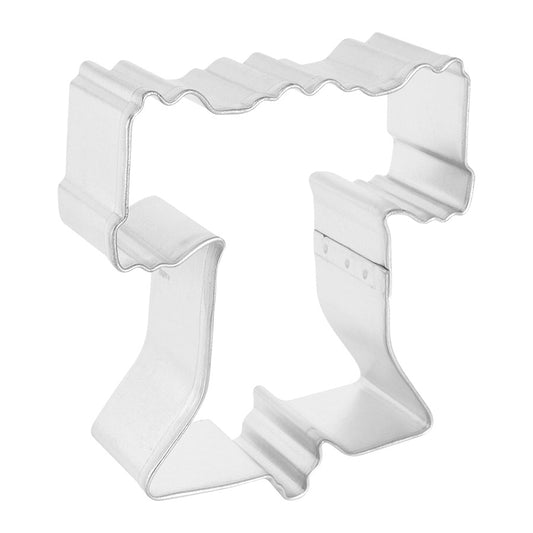 Angled side view of the Liberty Bell cookie cutter, showing its depth and sturdy construction.