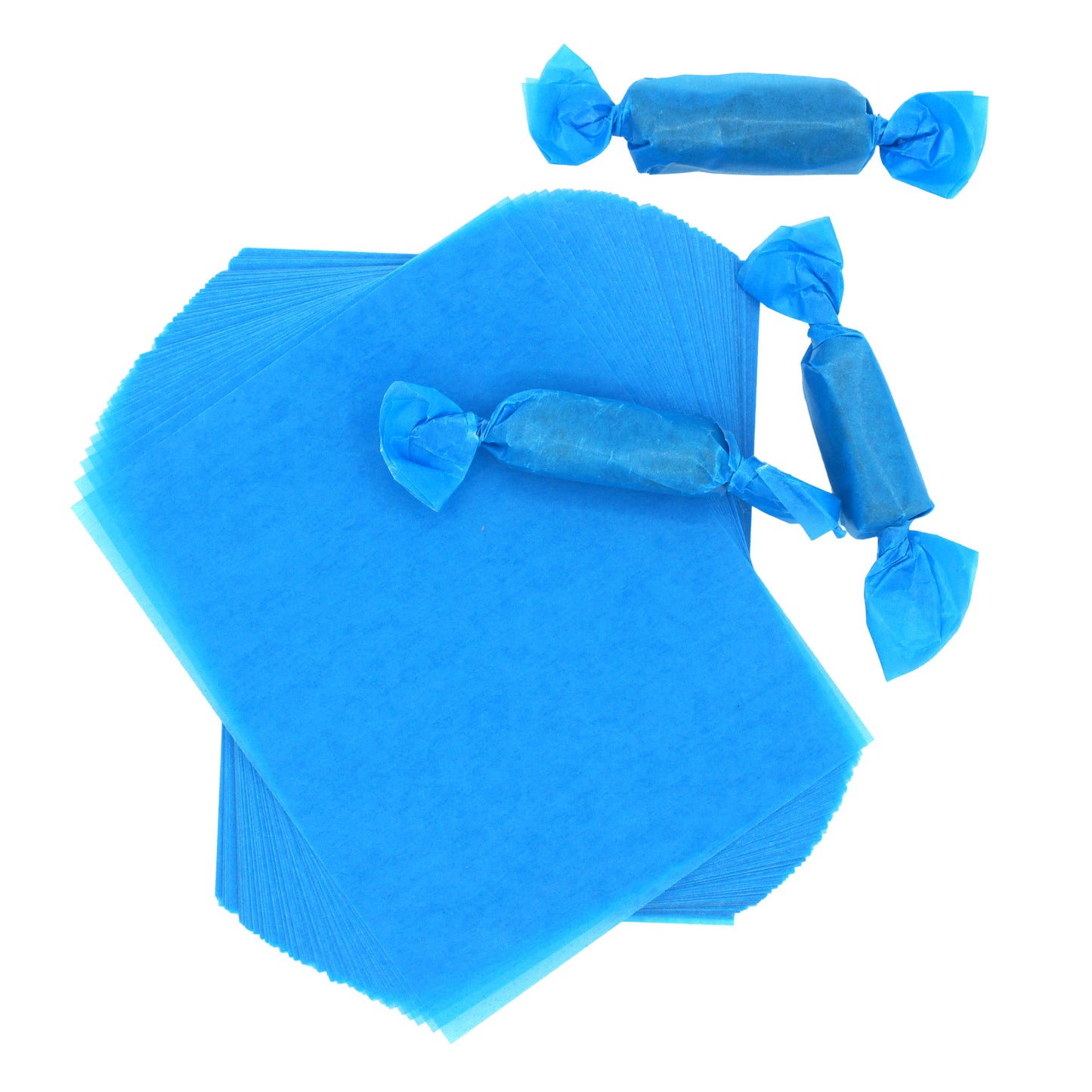 Wax Caramel/Taffy Wrappers - Light Blue 4 x 5
