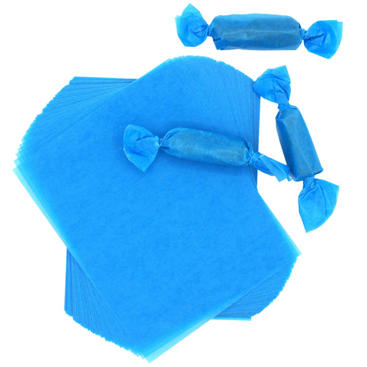 Wax Caramel/Taffy Wrappers - Light Blue 4 x 5