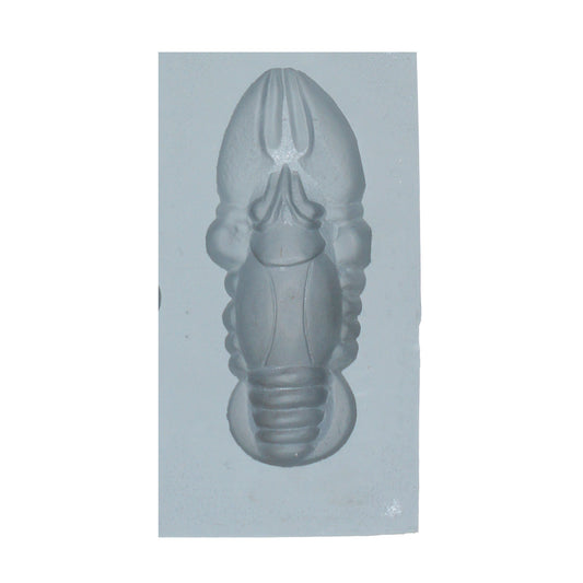 Close-up of lobster rubber mint mold cavity with detailed claws, legs, and tail for coastal-themed candy making