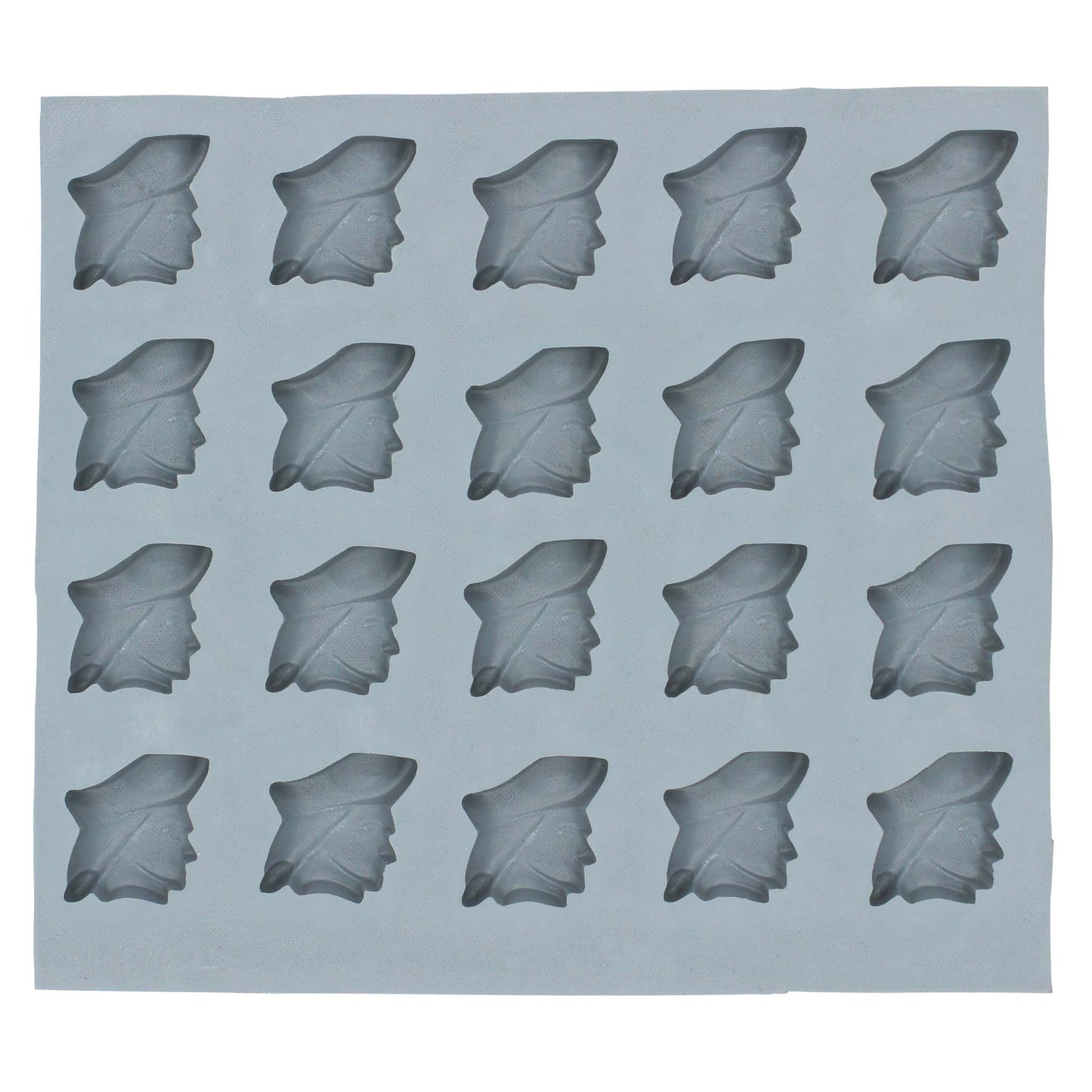 Full sheet of Minute Man rubber mint mold featuring multiple colonial soldier cavities for mints or chocolates