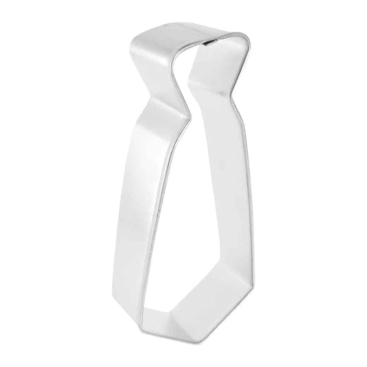 Angled side view of the Neck Tie Cookie Cutter showing its structured design.