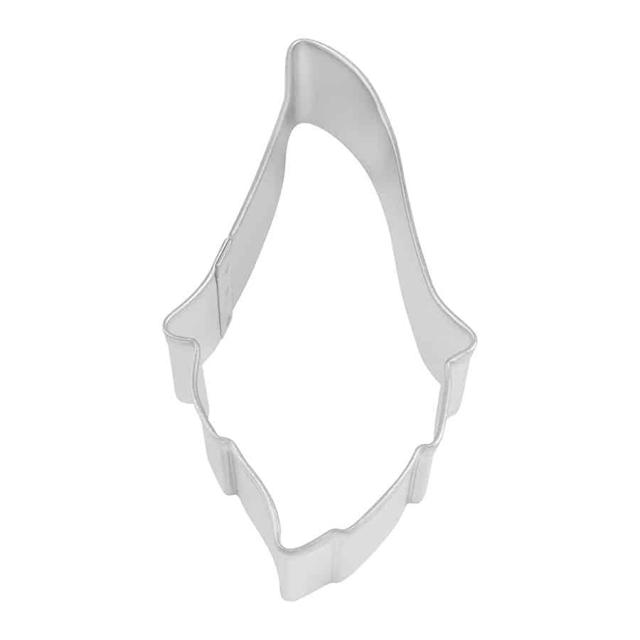 Nordic gnome cookie cutter with a pointed hat and beard shape.