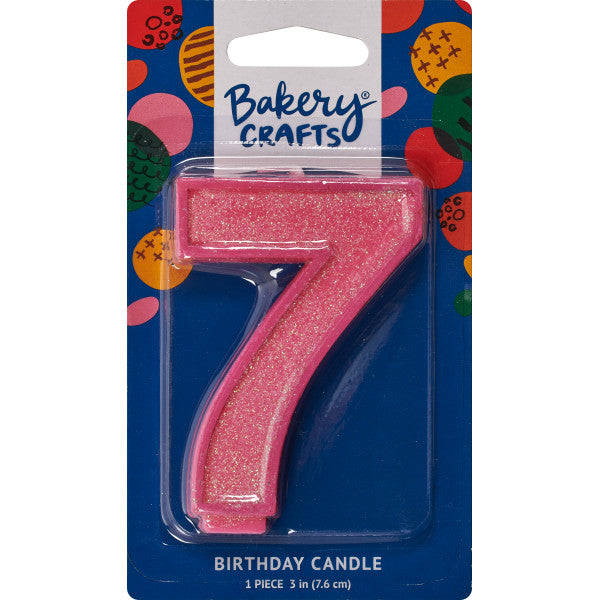 Super Glitter Number Candle #7 - 3"
