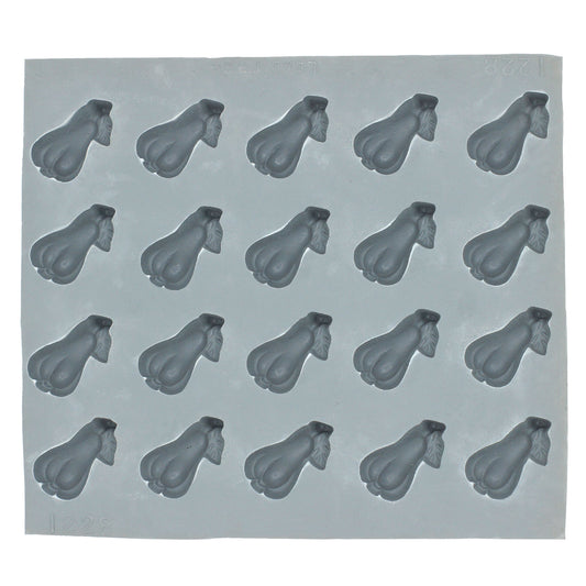 Full sheet of pear and leaf rubber mint molds for candy or cream cheese mints