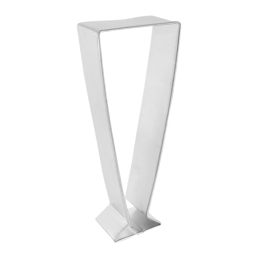 Angled view of a 5-inch Pilsner Glass cookie cutter, showing its tall and tapered design.