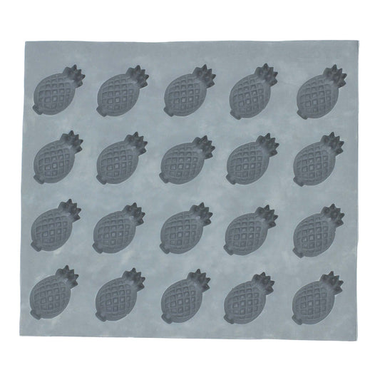 Full sheet of pineapple-shaped rubber mint molds ideal for tropical-themed treats