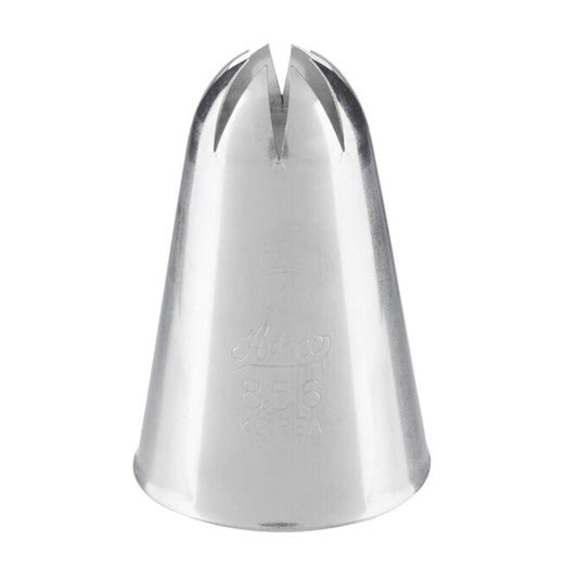 Ateco 856 closed star piping tip with a wide 0.66-inch opening and engraved Ateco logo, shown upright against a white background.