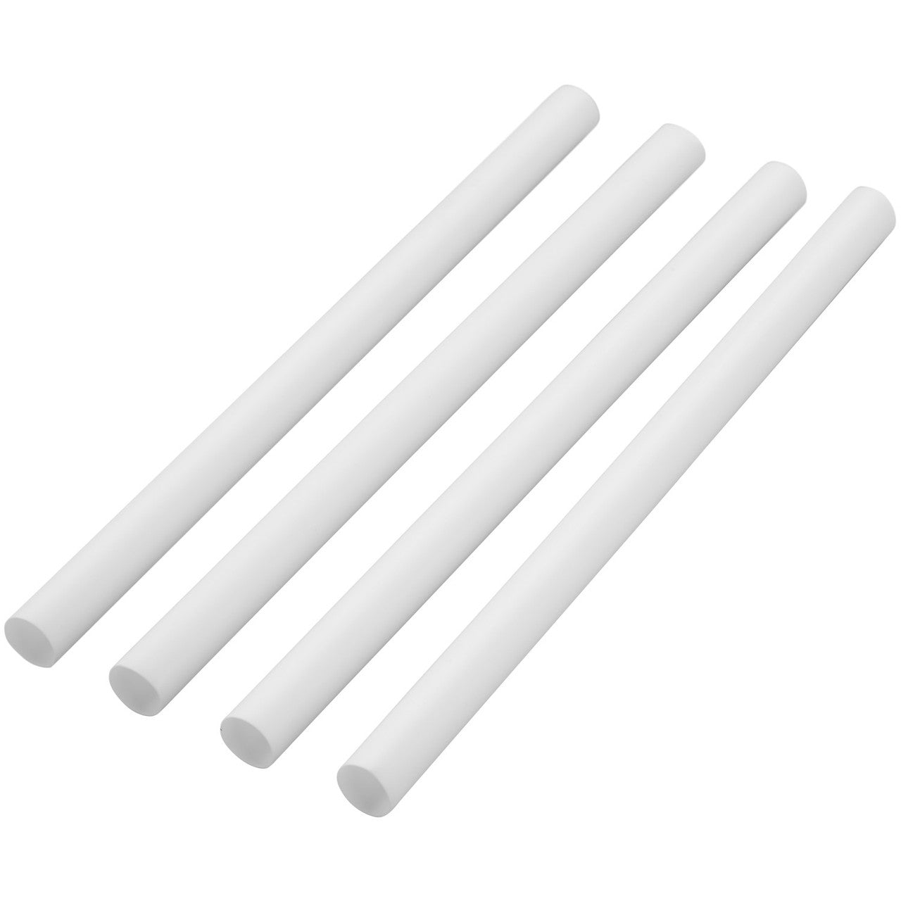 Set of four Wilton plastic dowel rods for cake support, each measuring 12.75 inches long and 0.75 inches in diameter, ideal for tiered cake construction