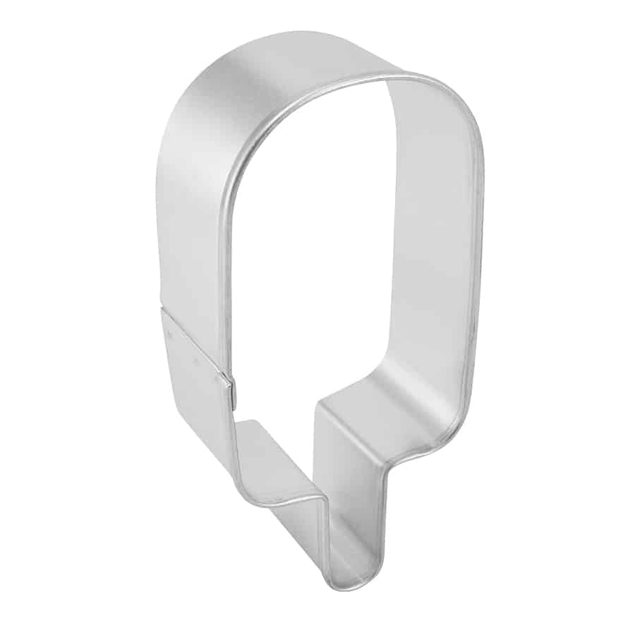 Side view of the popsicle cookie cutter, showing its sturdy tinplated steel construction.