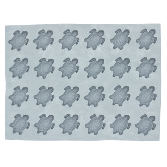 Full sheet sea turtle rubber mint mold featuring multiple detailed cavities for ocean-inspired mint and candy making