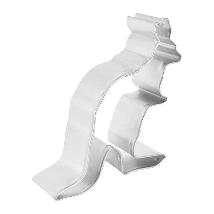 Side view of the kangaroo cookie cutter, highlighting its sturdy structure and intricate shape.