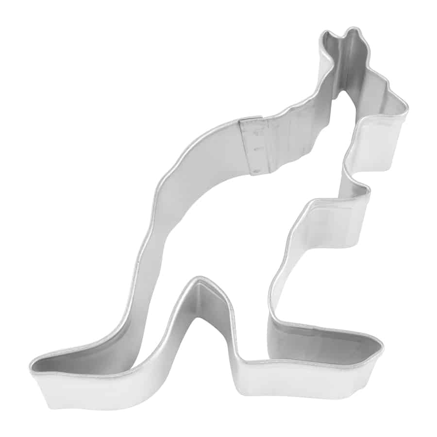 Kangaroo-shaped cookie cutter viewed from above, showcasing its distinctive silhouette.