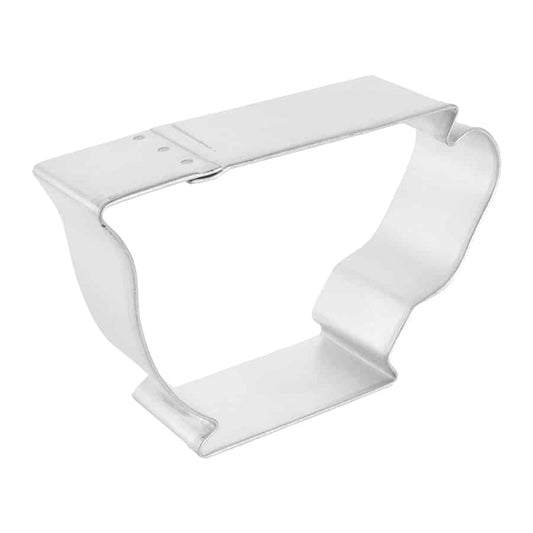 Side view of the Teacup Cookie Cutter, showcasing its sturdy design and smooth edges.