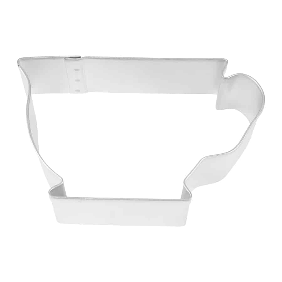 Teacup Cookie Cutter made of metal, featuring a classic teacup shape with a handle detail.