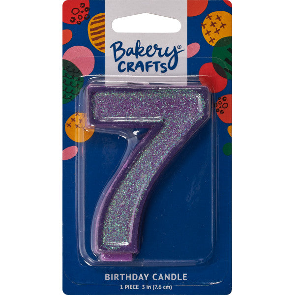 Super Glitter Number Candle #7 - 3"