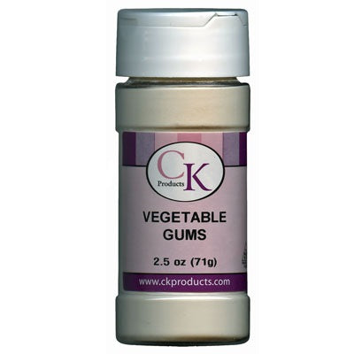 Bottle of CK Products Vegetable Gum, 2.5 oz (71g), used for strengthening gum paste and fondant; labeled as Certified Kosher.