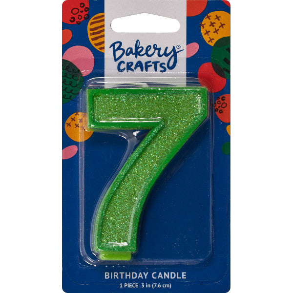Super Glitter Number Candle #7 - 3"