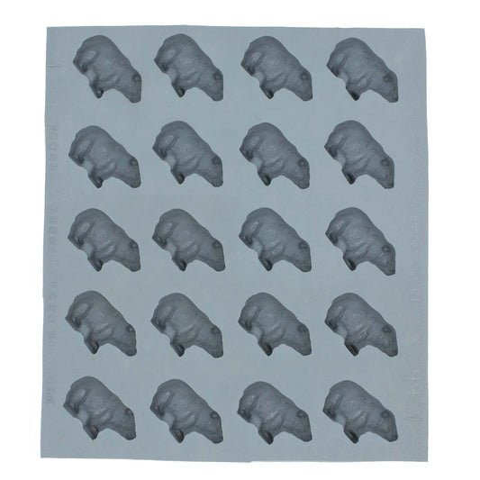Full sheet of small bear rubber mint mold with multiple bear-shaped cavities for mints or chocolates